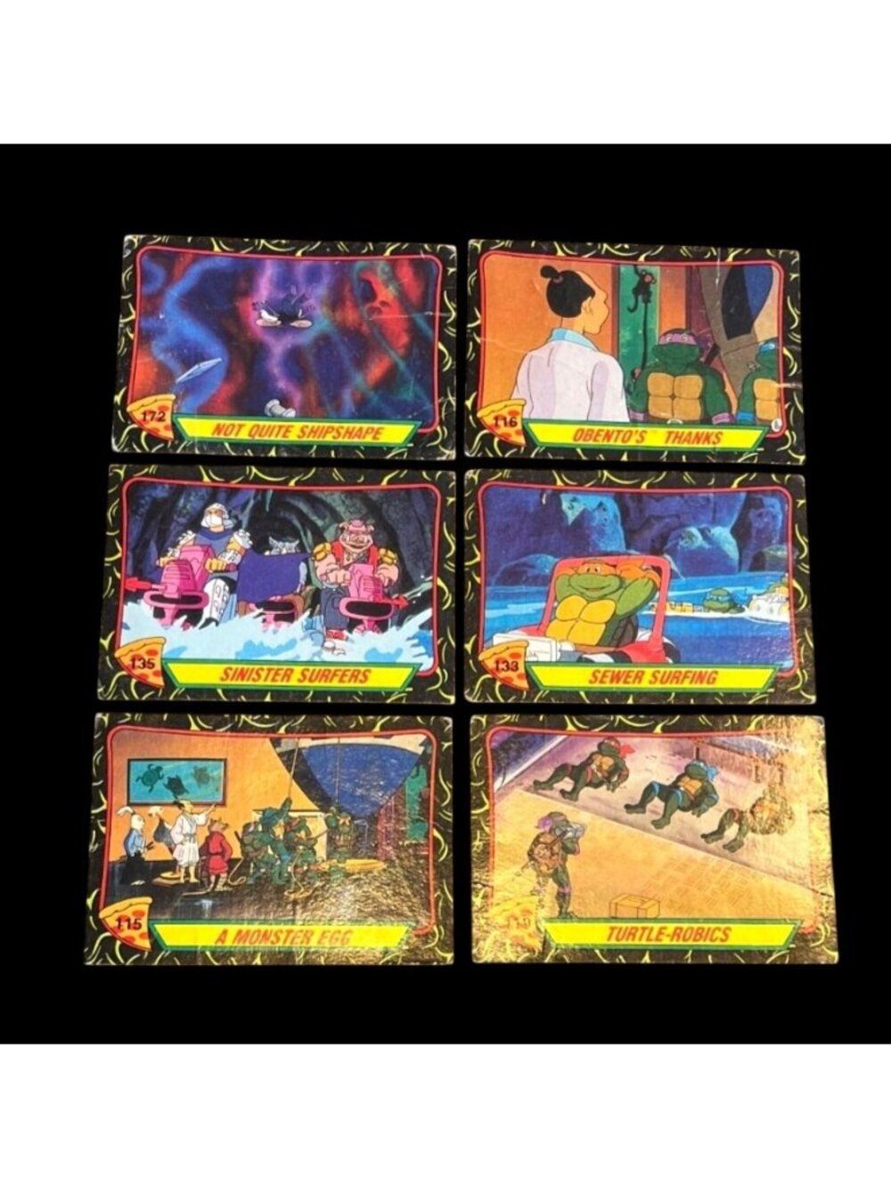 Teenage Mutant Ninja Turtles 2nd Series Trading Cards Lot Of 6 Vintage 1990 Topp